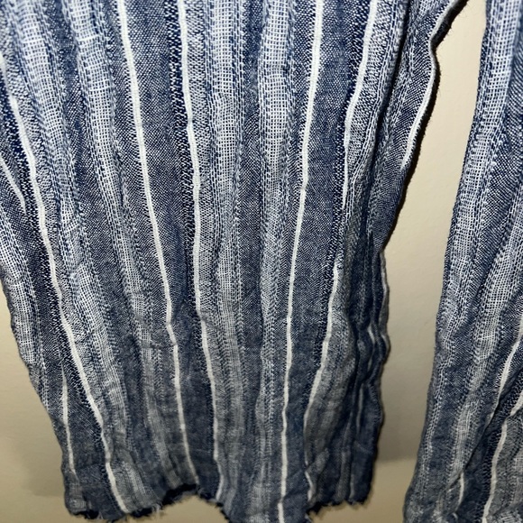 NWOT Cloth & Stone for Anthropologie Blue White Linen Stripe Jumpsuit Small S - Picture 3 of 4